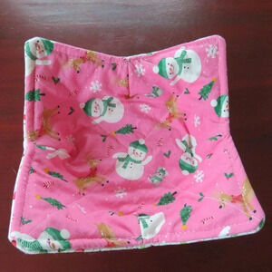 Microwave Bowl Cozy, Reversible Snowman Soup Bowl or Ice Cream Cozy